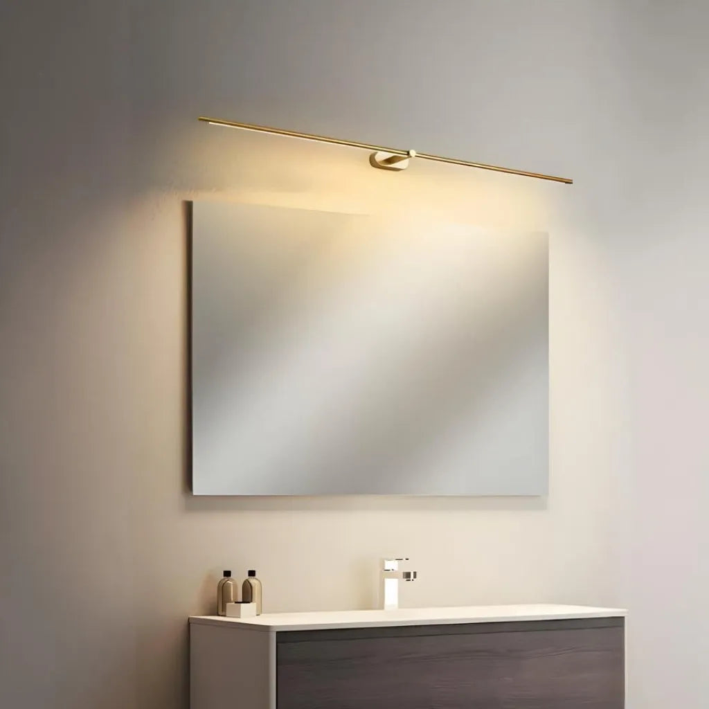 Applique da bagno minimale sopra specchio lineare con LED dimmerabile