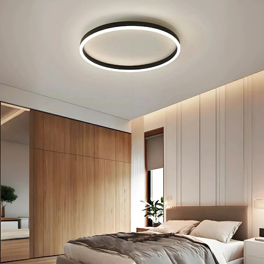 Plafoniera circolare a LED dimmerabile minimal per camera da letto