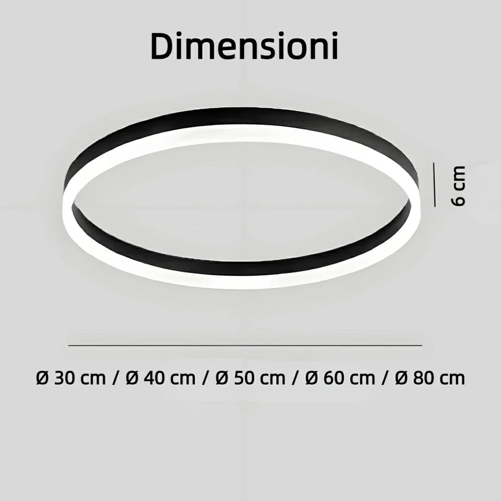 Plafoniera circolare a LED dimmerabile minimal per camera da letto