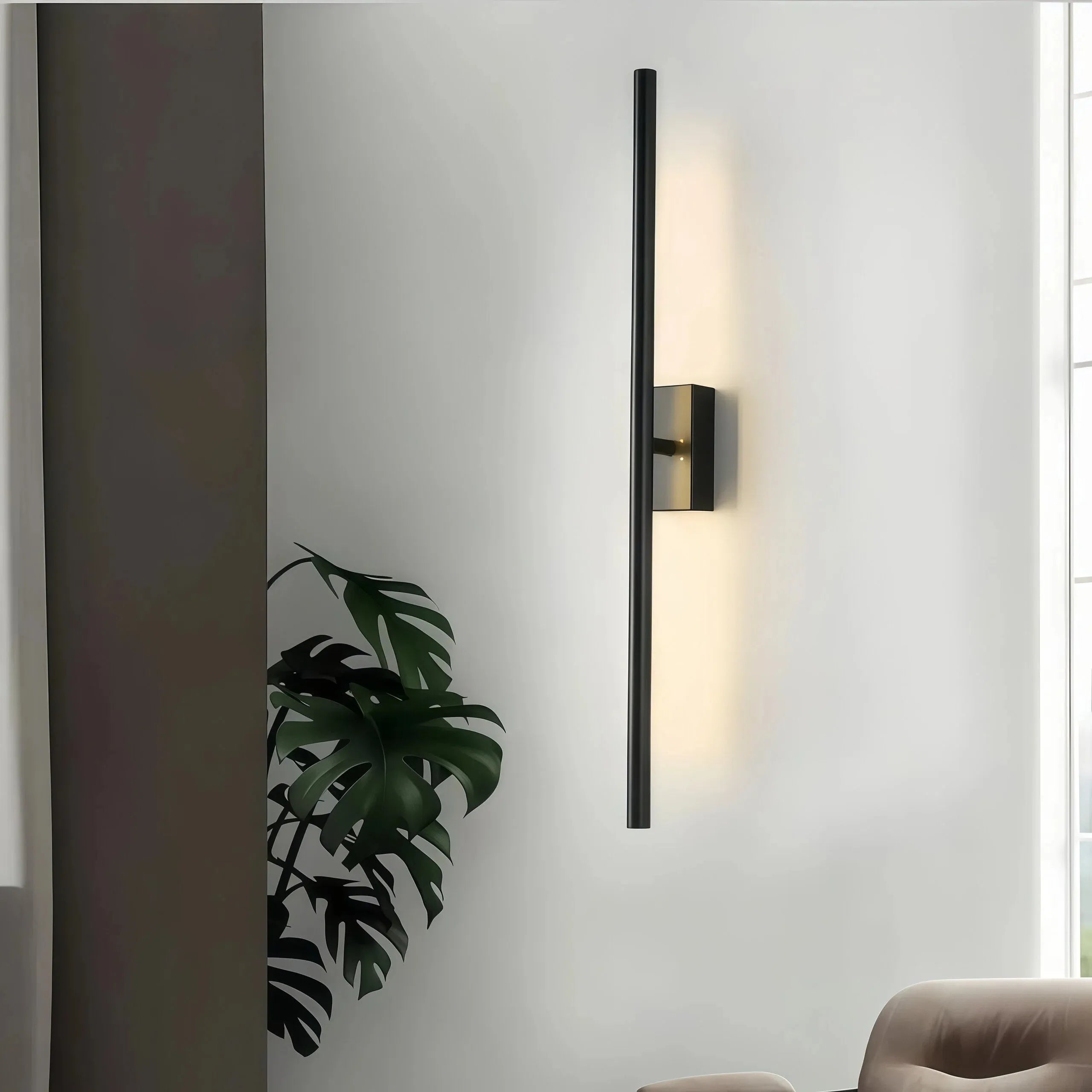 Applique LED orientabile in metallo dal design lineare dimmerabile per soggiorno