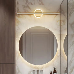 Applique specchio bagno oro LED lineare dimmerabile IP44 minimalista