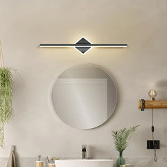 Applique specchio da bagno nero lineare LED dimmerabile IP44 minimalista