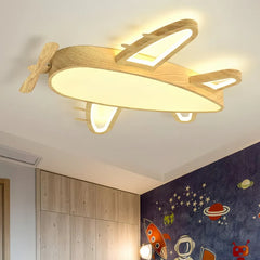 Plafoniera LED per cameretta dimmerabile effetto legno aereo