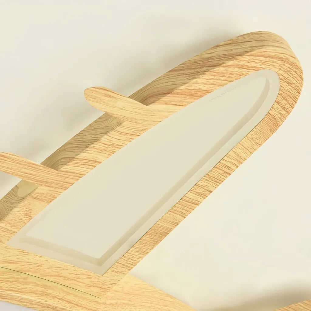 Plafoniera LED per cameretta dimmerabile effetto legno aereo