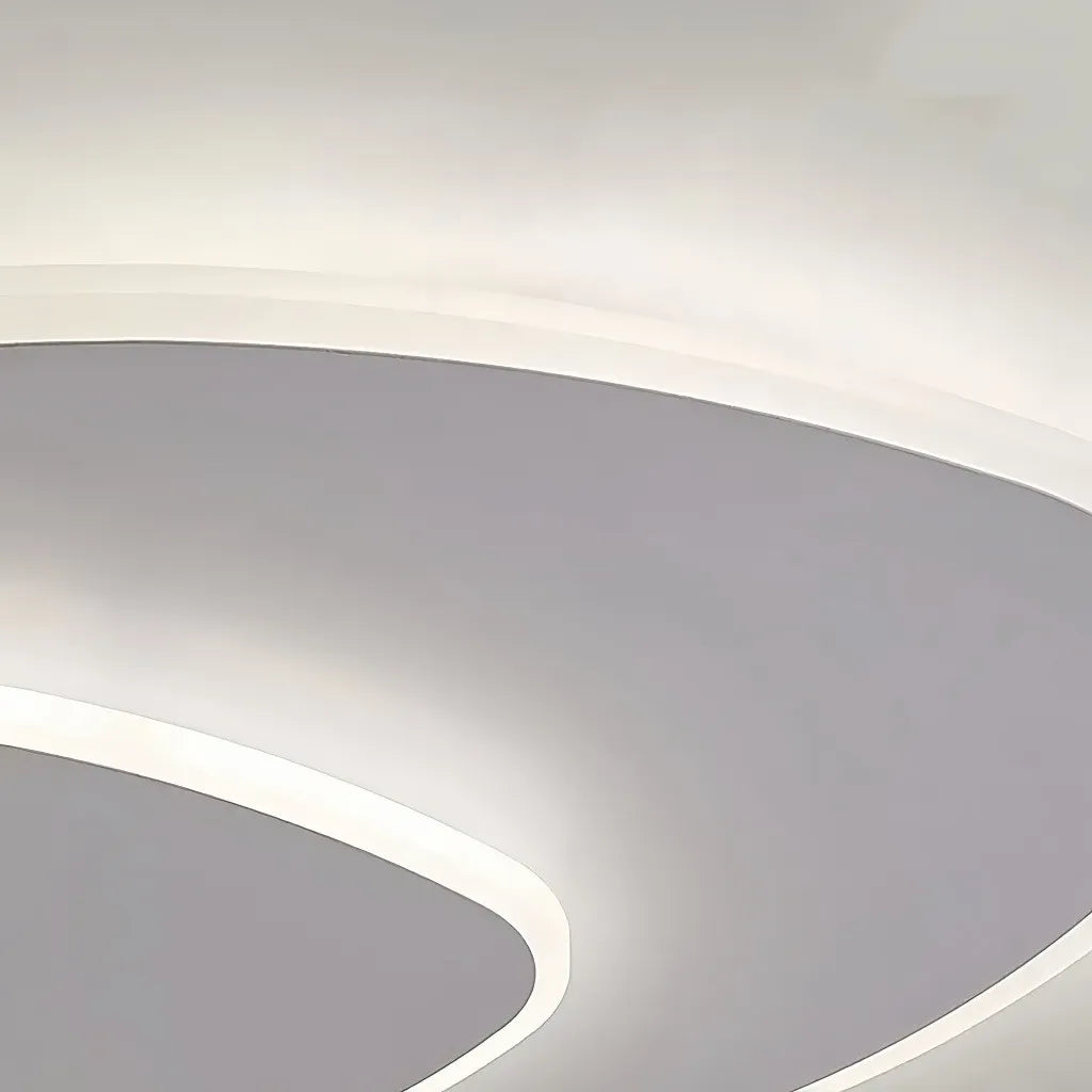 Plafoniera moderna a soffitto LED dimmerabile bianca a due triangoli per camera da letto
