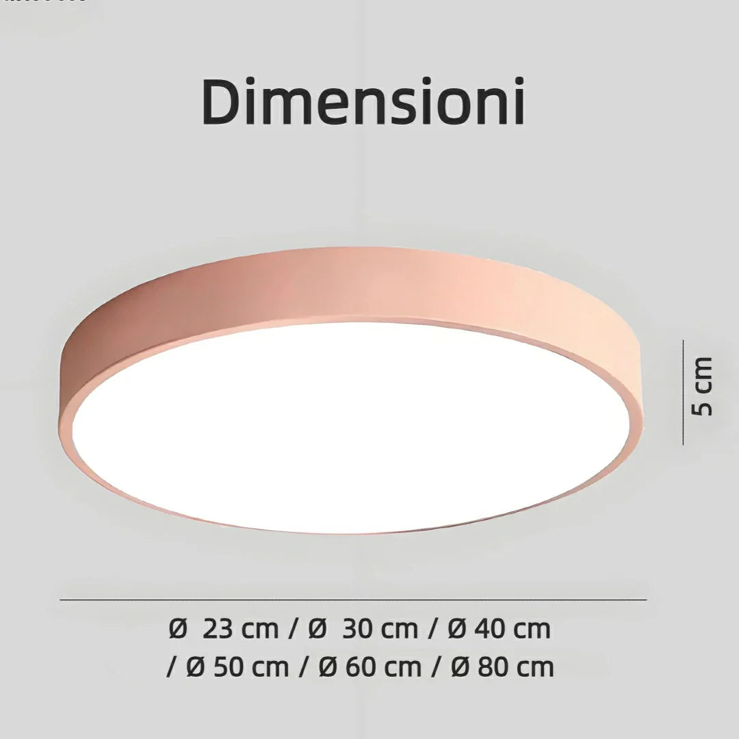 Plafoniera rotonda LED dimmerabile dal design minimal per camera da letto