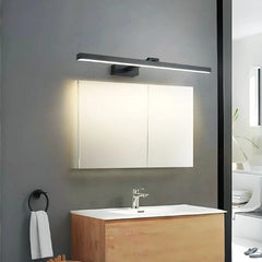 Applique LED per specchio da bagno orientabile e lineare in metallo dal design moderno