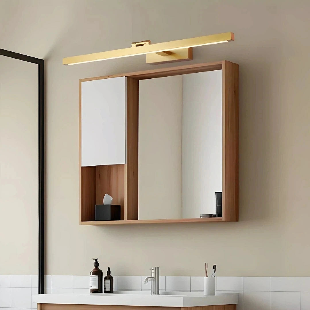 Applique LED per specchio da bagno orientabile e lineare in metallo dal design moderno