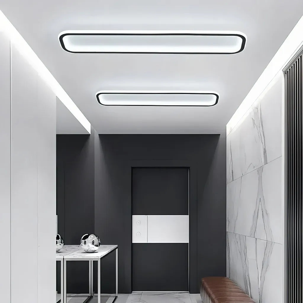Plafoniera LED rettangolare dimmerabile stile minimal per corridoio