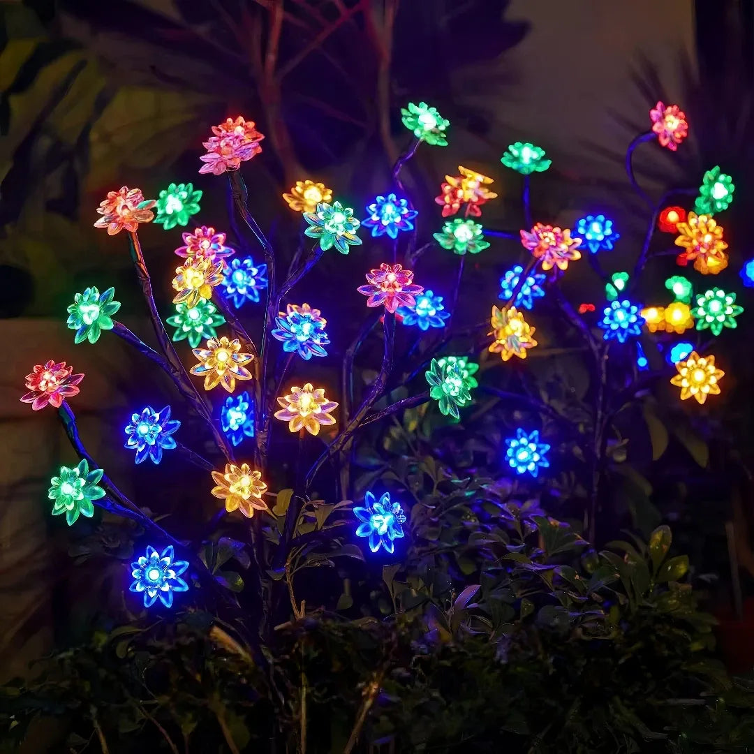 Lampada decorativa da esterno solare a LED con picchetto e rami regolabili per giardino