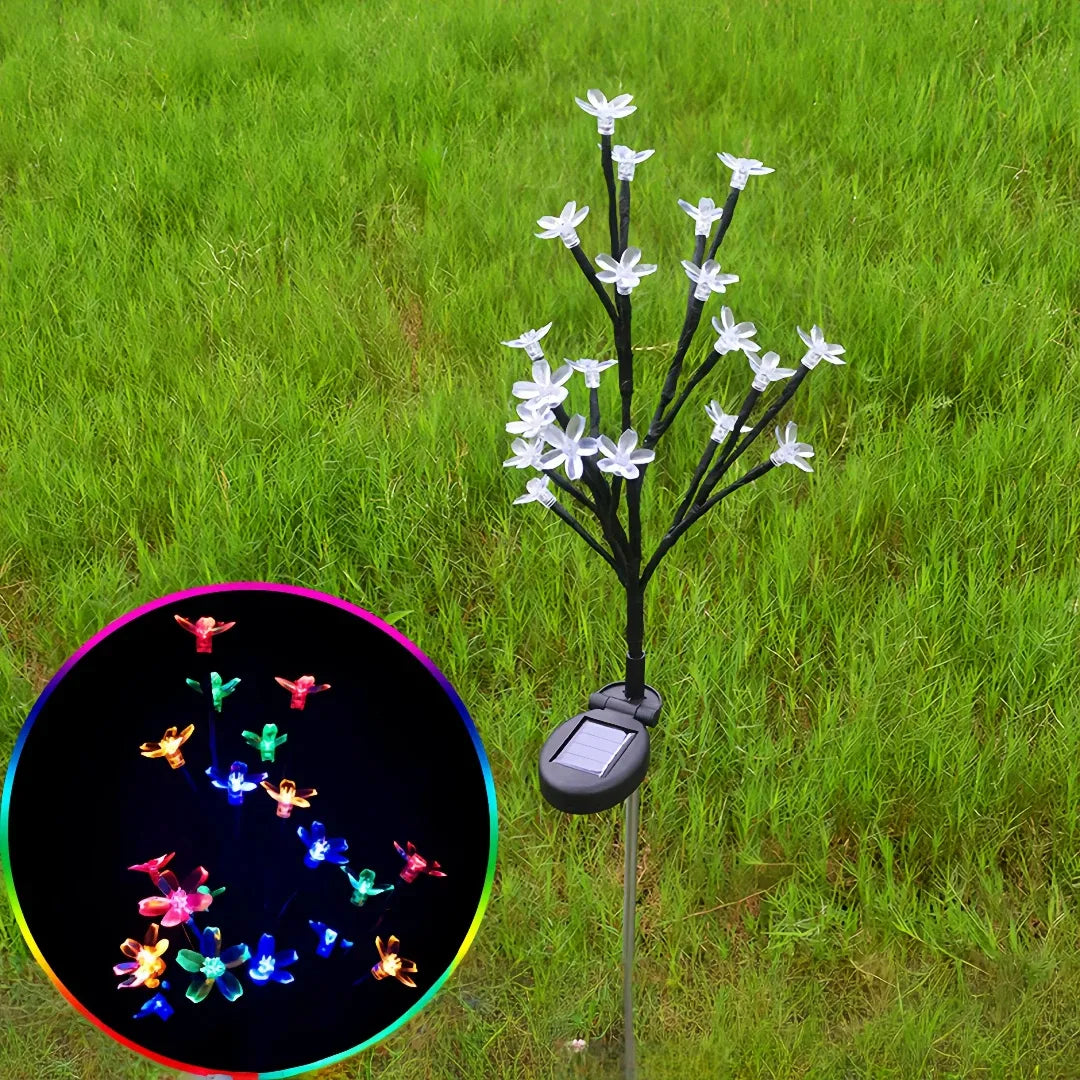 Lampada decorativa da esterno solare a LED con picchetto e rami regolabili per giardino