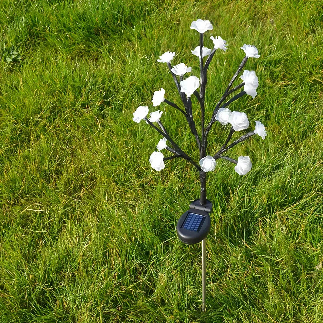 Lampada decorativa da esterno solare a LED con picchetto e rami regolabili per giardino