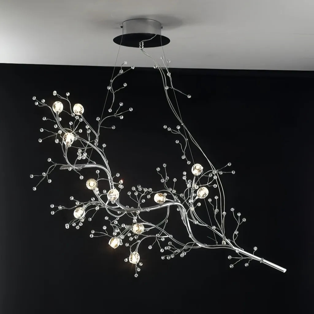 Lampadario a sospensione design moderno ramificato in cristallo per soggiorno