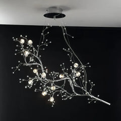 Lampadario a sospensione design moderno ramificato in cristallo per soggiorno