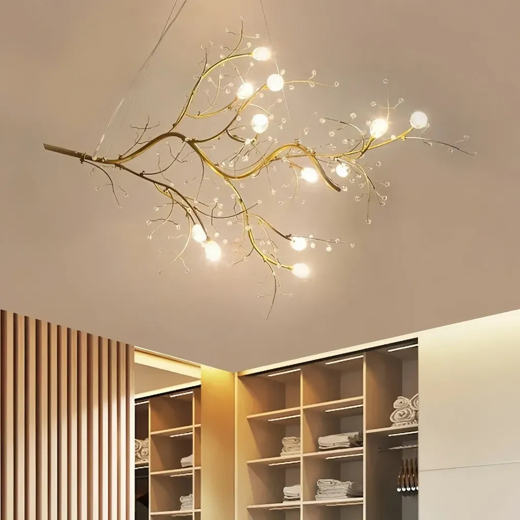Lampadario a sospensione design moderno ramificato in cristallo per soggiorno