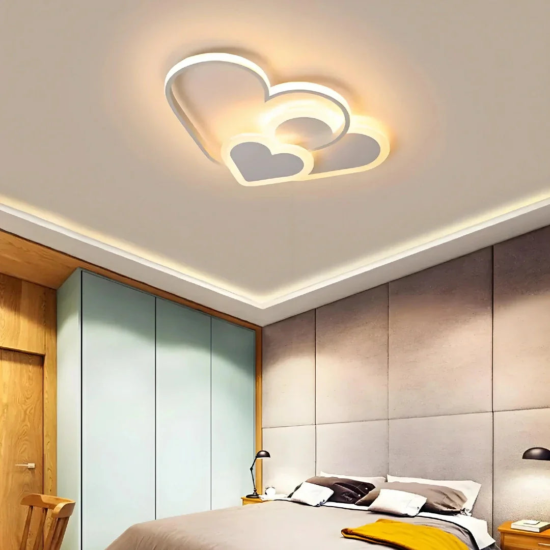 Plafoniera cameretta bambino LED dimmerabile a forma di cuore