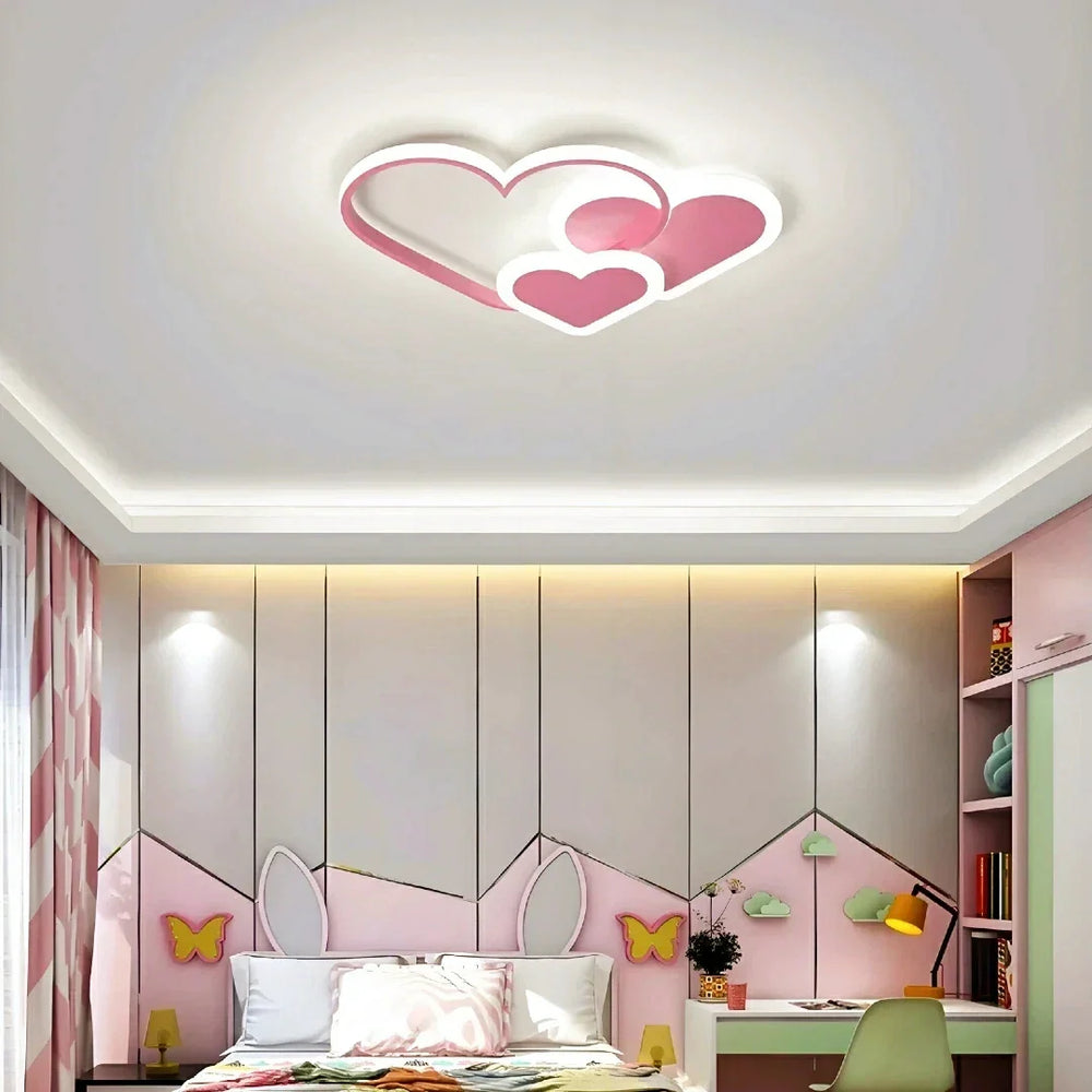 Plafoniera cameretta bambino LED dimmerabile a forma di cuore