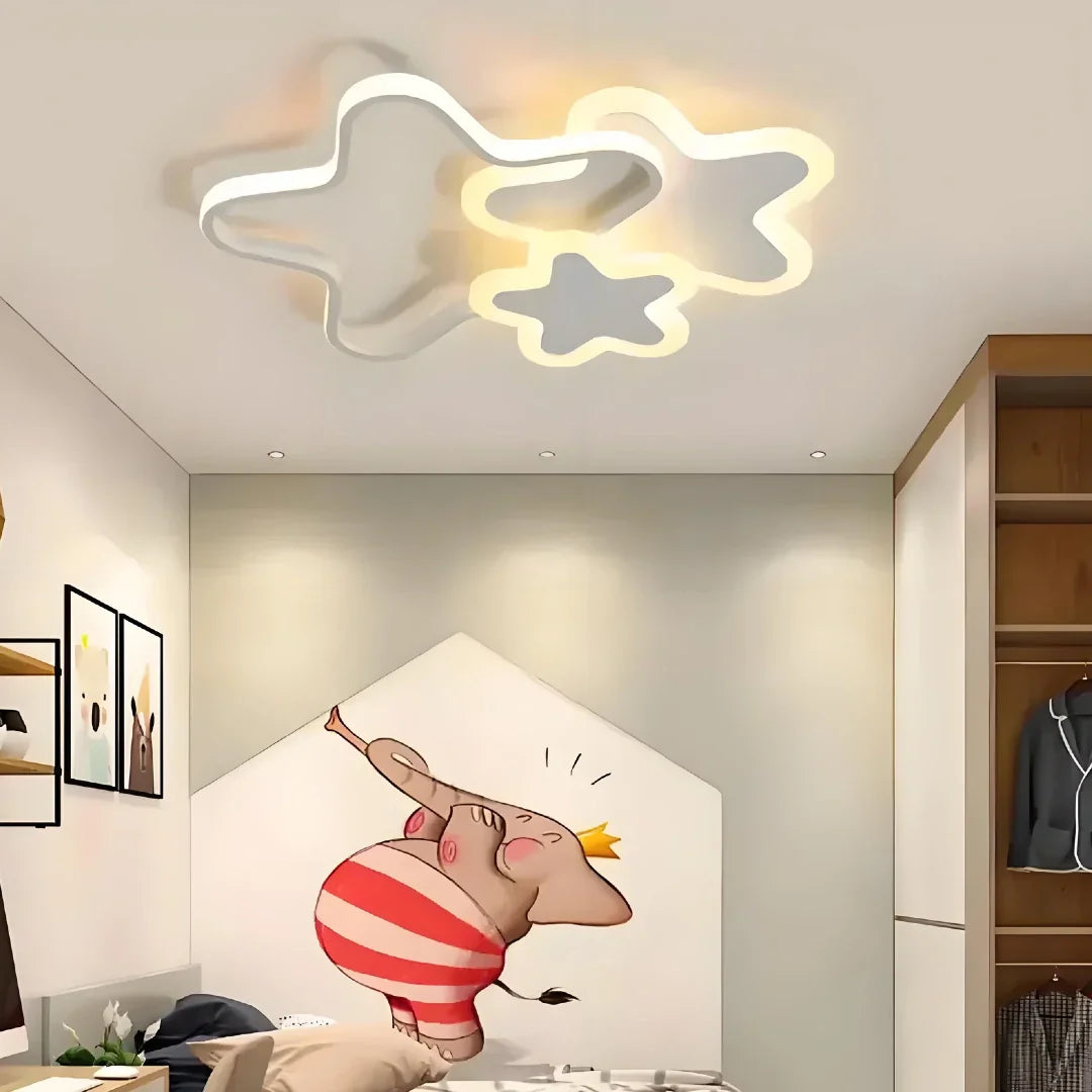 Plafoniera LED a soffitto per cameretta a forma di stella dimmerabile moderna dimensione 52 cm