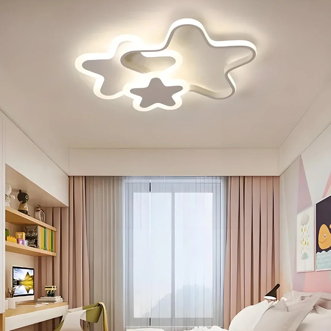 Plafoniera LED a soffitto per cameretta a forma di stella dimmerabile moderna dimensione 52 cm