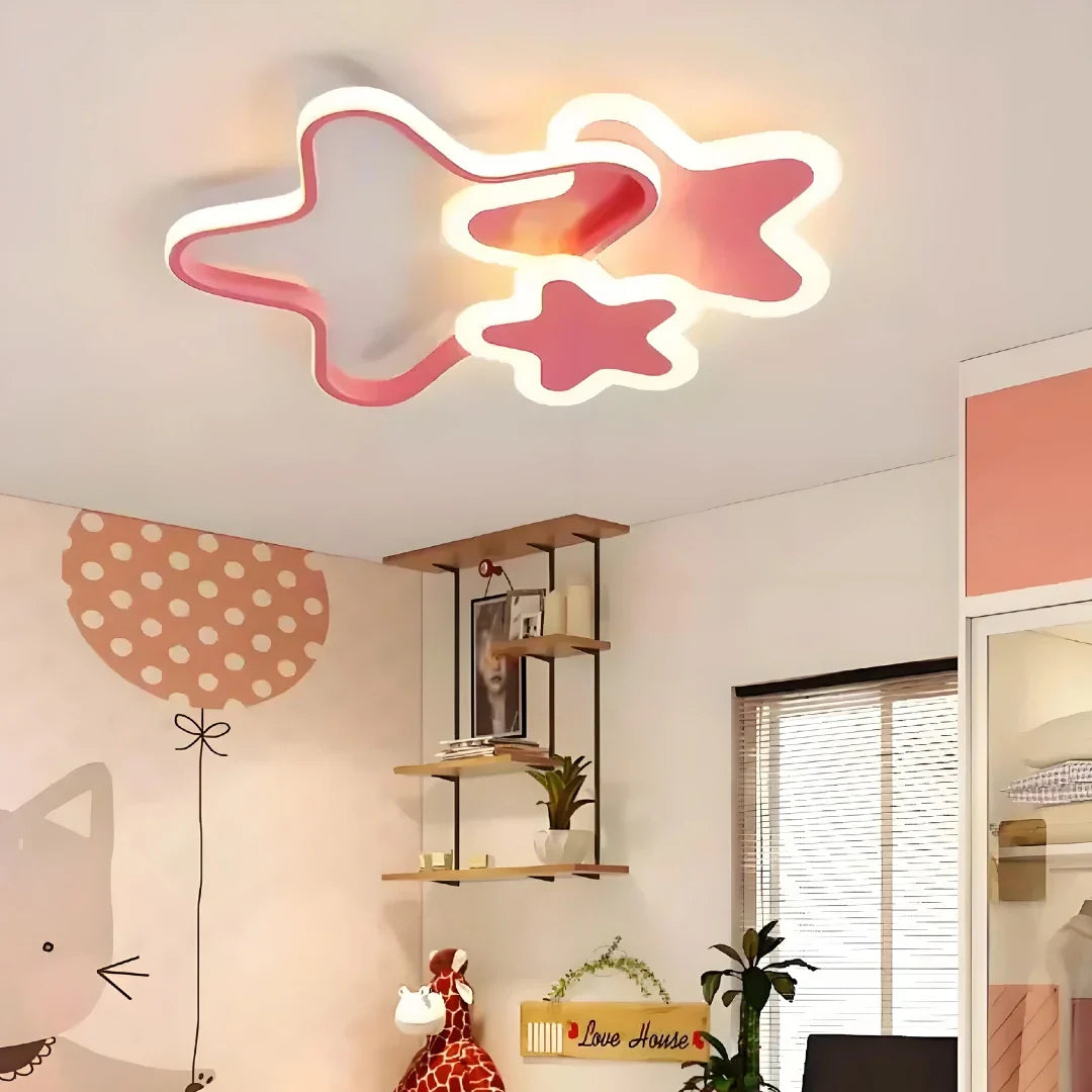 Plafoniera LED a soffitto per cameretta a forma di stella dimmerabile moderna dimensione 52 cm