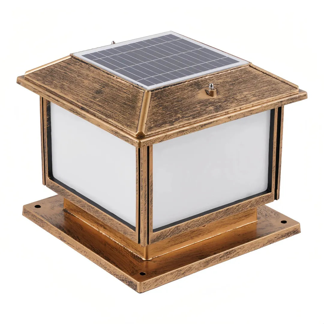 Lampada da pilastro solare a lanterna con LED dimmerabile per giardino