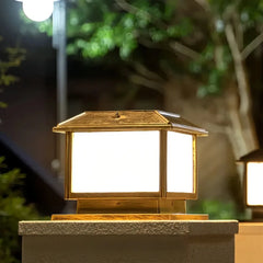 Lampada da pilastro solare a lanterna con LED dimmerabile per giardino