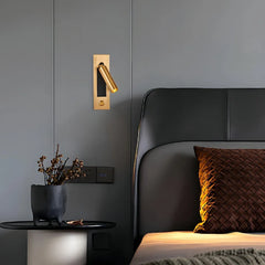 Applique da comodino moderna da incasso con spot orientabile e interruttore