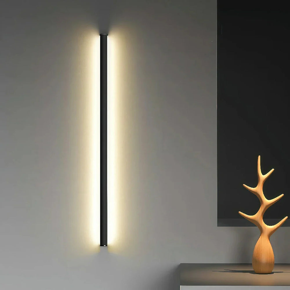 Applique da parete lineare LED dimmerabile nera stile minimale per soggiorno