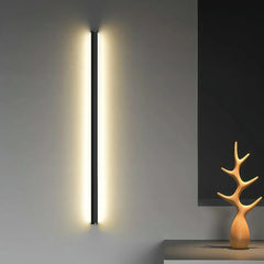 Applique da parete lineare LED dimmerabile nera stile minimale per soggiorno