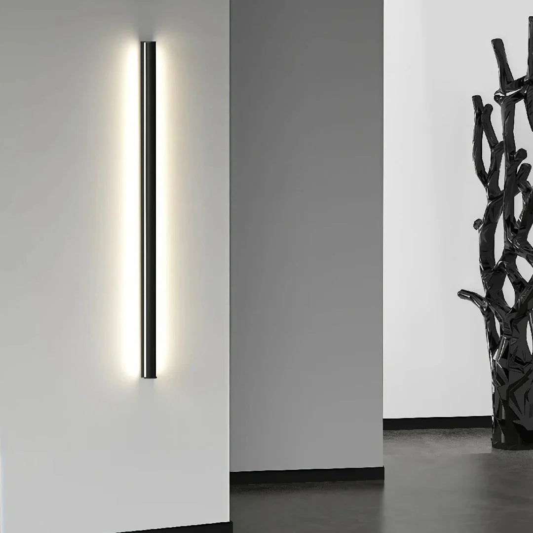 Applique da parete lineare LED dimmerabile nera stile minimale per soggiorno