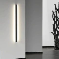 Applique da parete lineare LED dimmerabile nera stile minimale per soggiorno