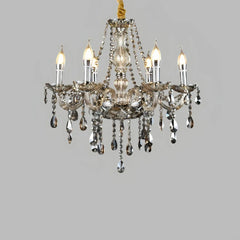 Lampadario classico in cristallo a candelabro con più bracci per sala da pranzo