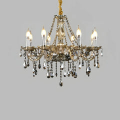 Lampadario classico in cristallo a candelabro con più bracci per sala da pranzo