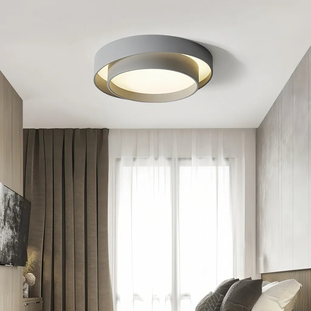 Plafoniera circolare LED dimmerabile dal design moderno per camera da letto