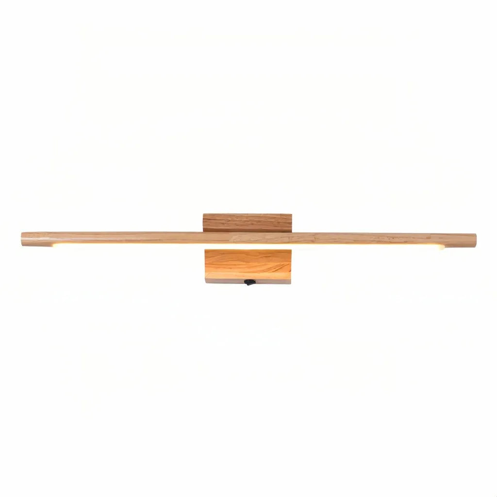 Applique da specchio per bagno a LED dimmerabile in legno design nordico lineare