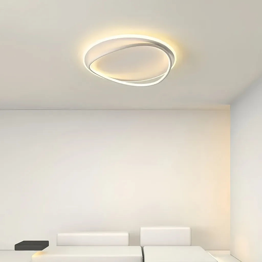 Plafoniera ad anello LED dimmerabile dal design minimal per camera da letto