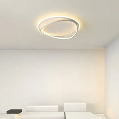Plafoniera ad anello LED dimmerabile dal design minimal per camera da letto