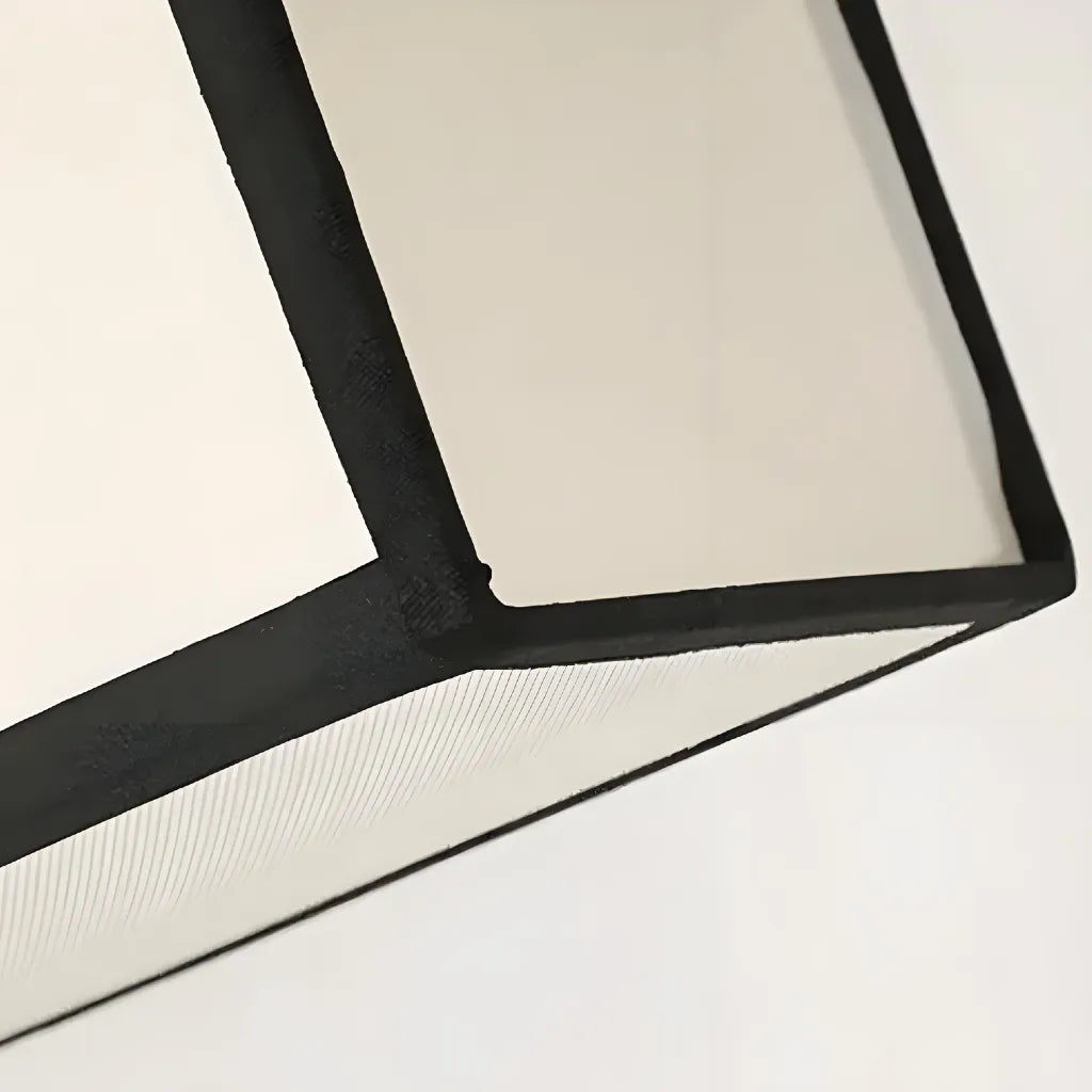 Lampadario moderno geometrico rettangolare con diffusore in tessuto per soggiorno