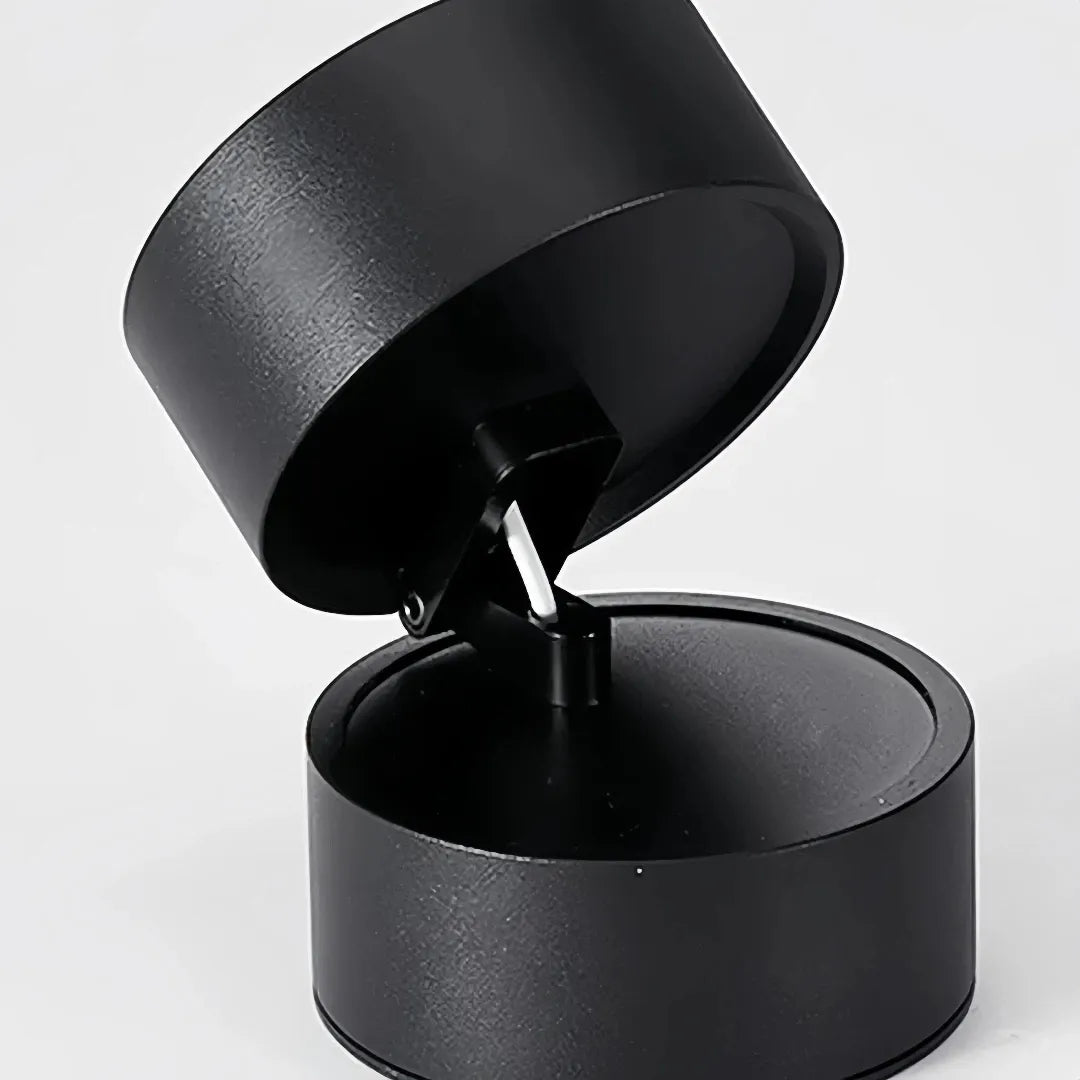 Faretto a soffitto cilindrico LED dimmerabile orientabile a 360° dal design minimal