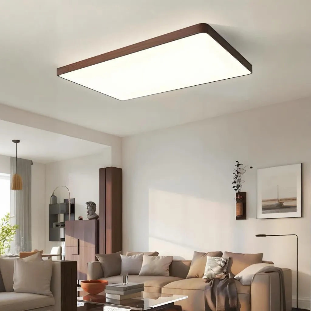 Plafoniera LED in legno stile nordico dimmerabile per camera da letto