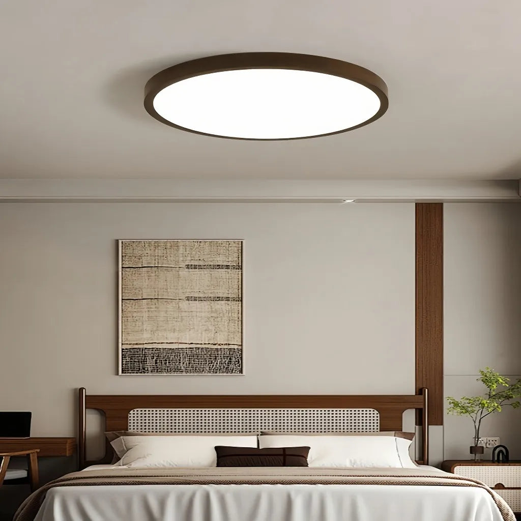 Plafoniera LED in legno stile nordico dimmerabile per camera da letto