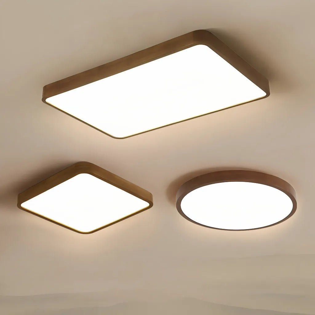 Plafoniera LED in legno stile nordico dimmerabile per camera da letto