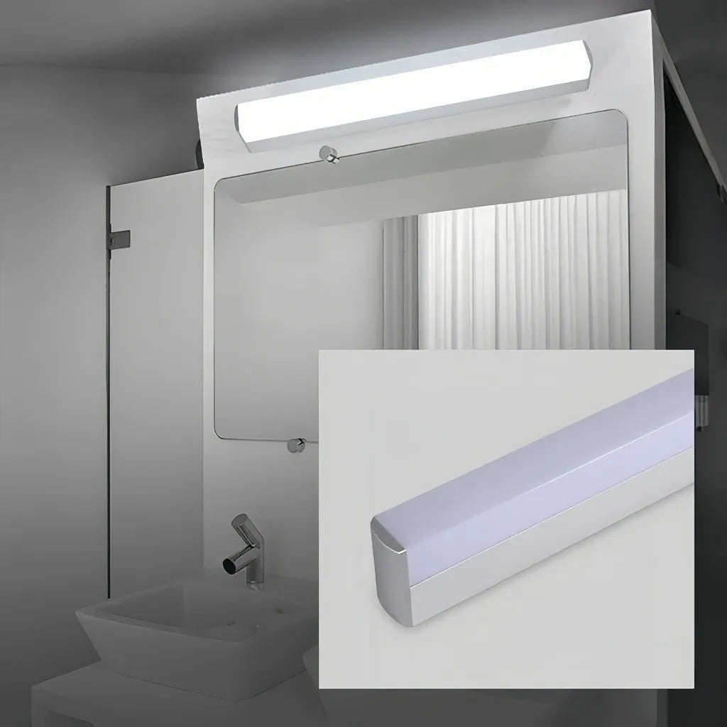 Applique per specchio da bagno minimale con corpo lineare e LED dimmerabile