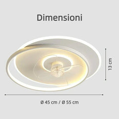Plafoniera LED da soffitto con ventilatore silenzioso ad anello per camera da letto