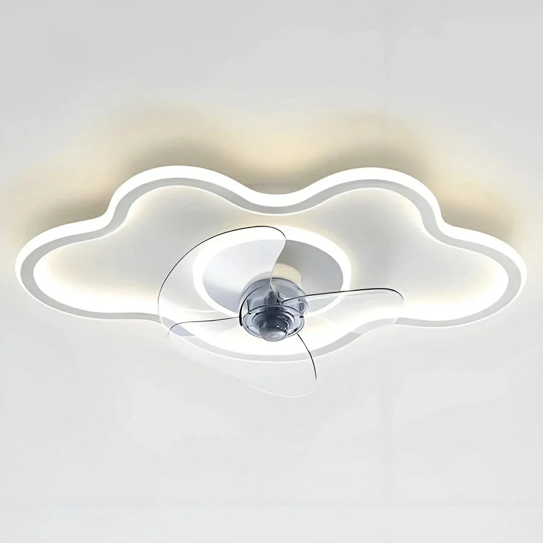 Ventilatore da soffitto LED dimmerabile silenzioso dal design ondulato per camera da letto