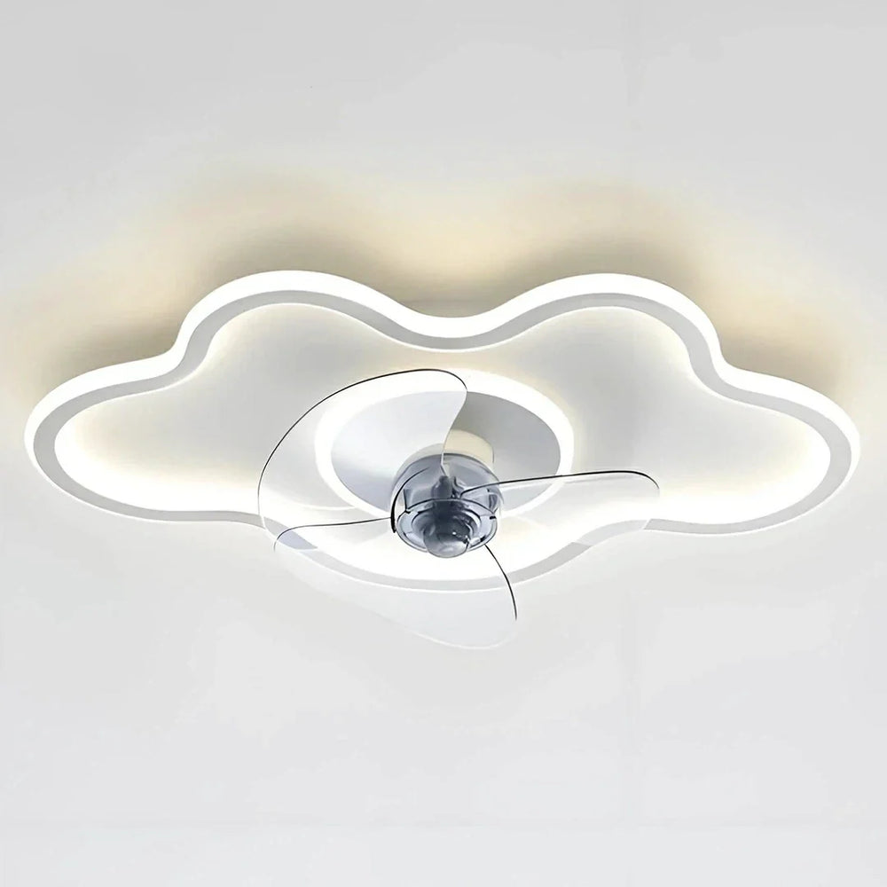 Ventilatore da soffitto LED dimmerabile silenzioso dal design ondulato per camera da letto