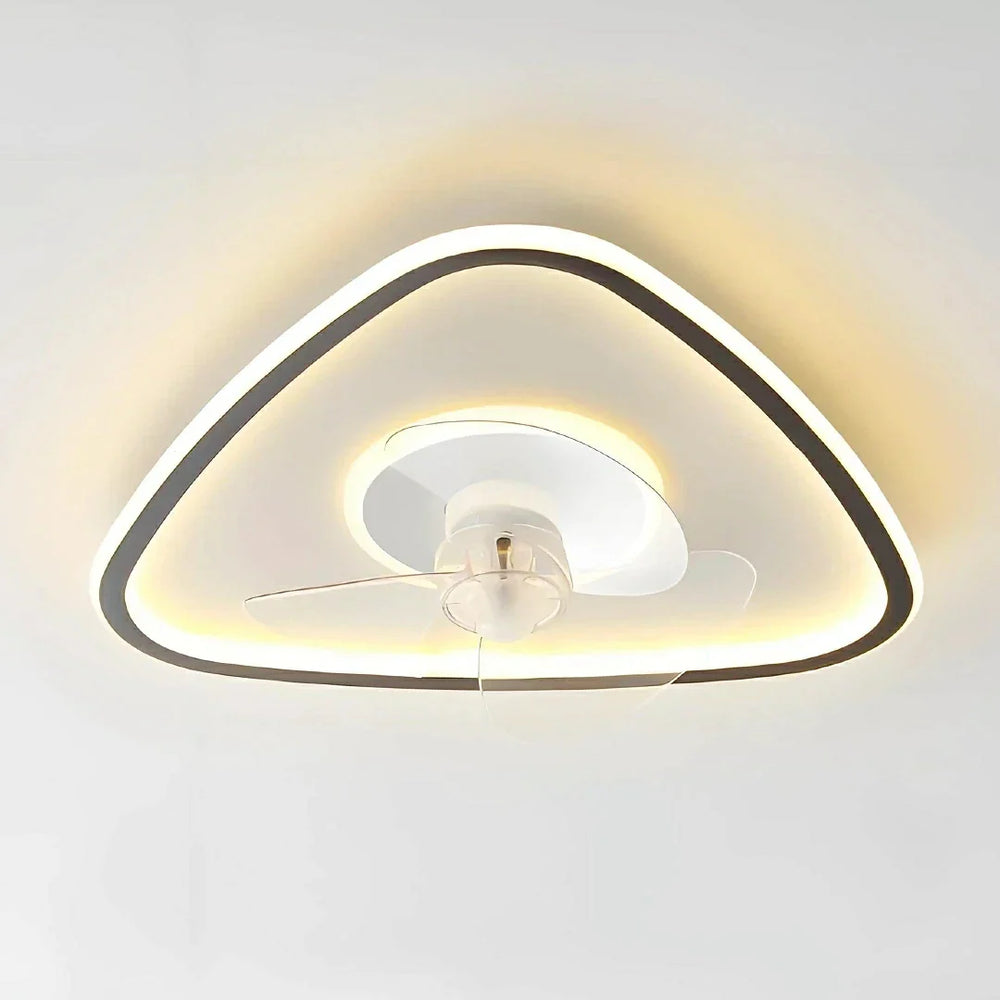 Ventilatore da soffitto LED dimmerabile silenzioso con telecomando dal design a cono per camera da letto
