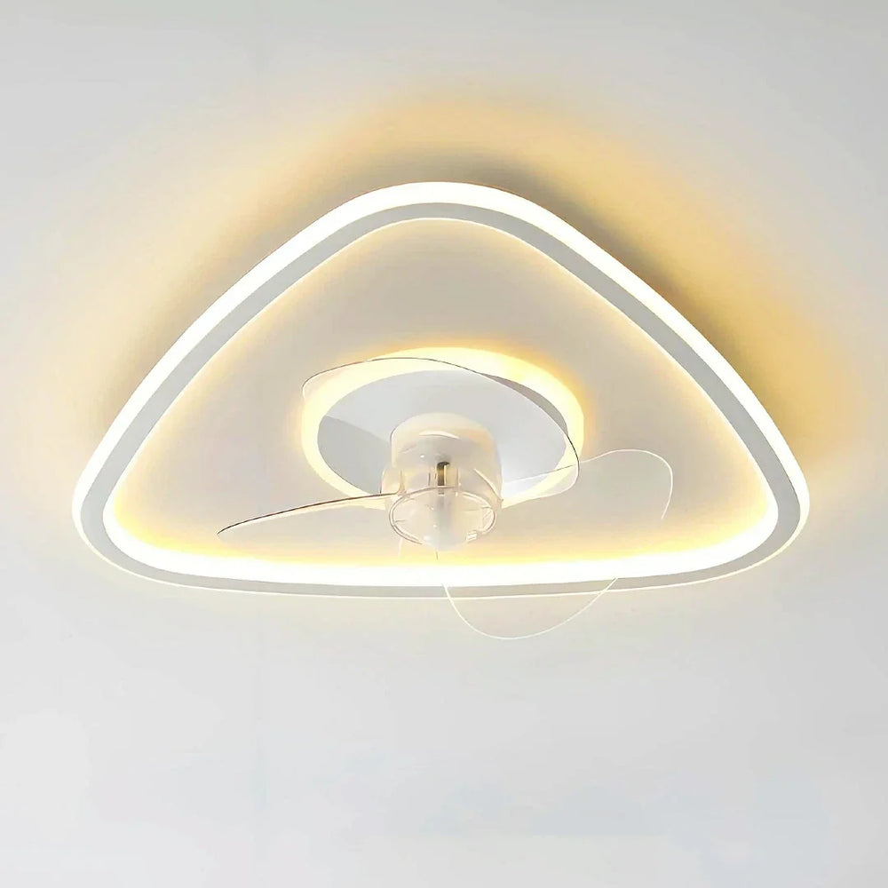 Ventilatore da soffitto LED dimmerabile silenzioso con telecomando dal design a cono per camera da letto