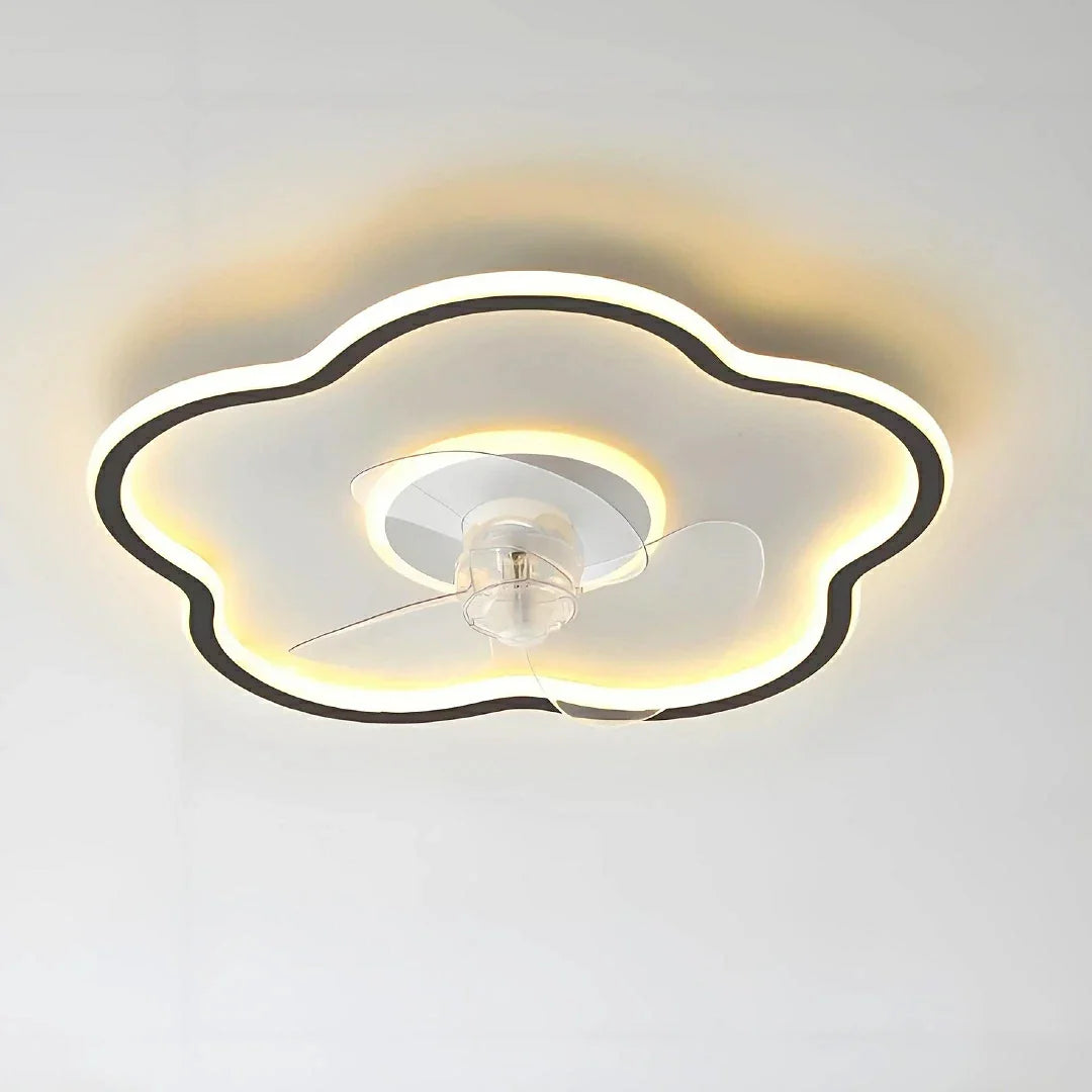 Ventilatore da soffitto silenzioso con luce dimmerabile design a fiori per camera da letto