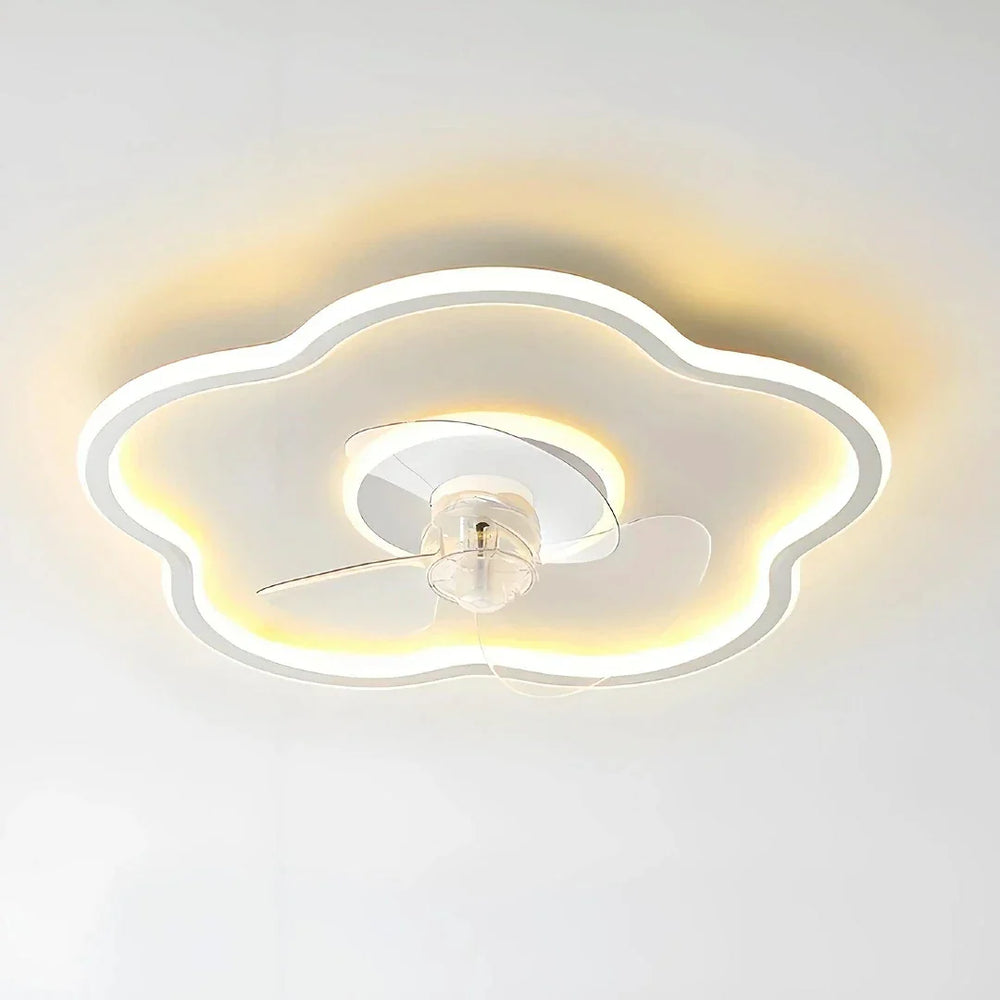 Ventilatore da soffitto silenzioso con luce dimmerabile design a fiori per camera da letto